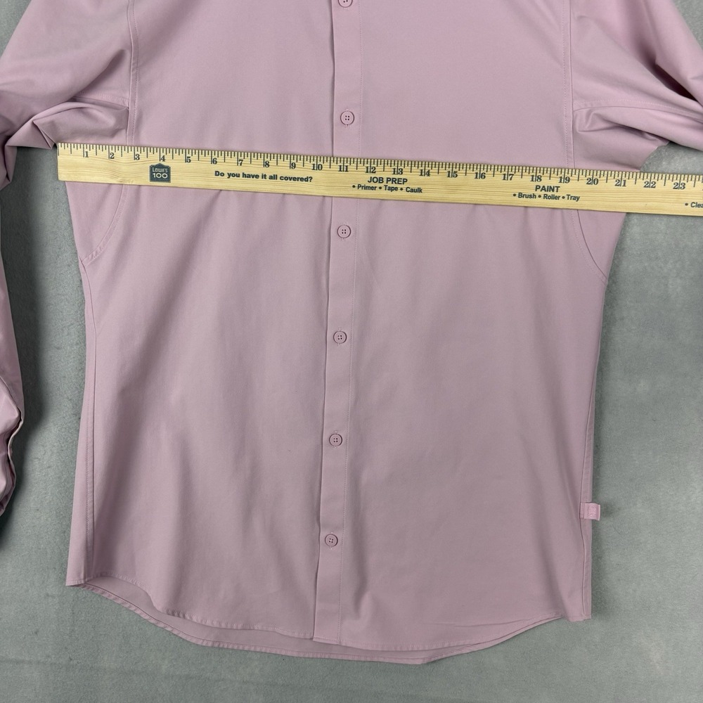 Lululemon Airing Easy Shirt Men’s Large Pink Long Sleeve Casual Preppy Stretch - Picture 2 of 9